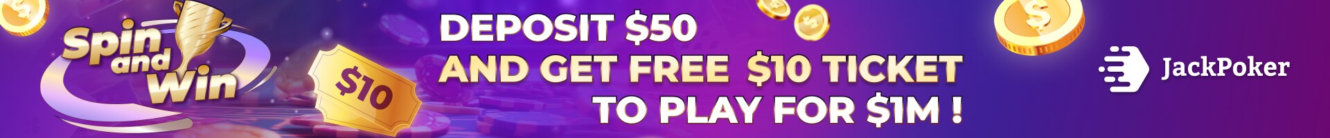 JackPoker Spin & Win — Multiplier Table and $1,000,000 Top Prize